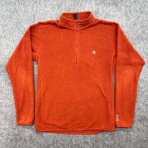 Mountain Hardwear Pullover Mens Large Fleece Orange 1/4 Zip Lightweight Outdoor